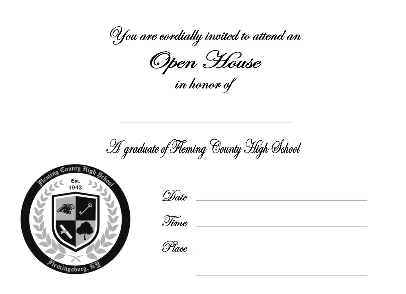 Open House/Graduation Party Cards (10/Pack) - Fleming County High School