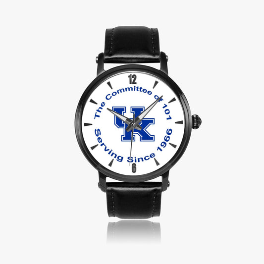 "The Rupp - Black" - The Committee of 101 Leather Strap Automatic Watch