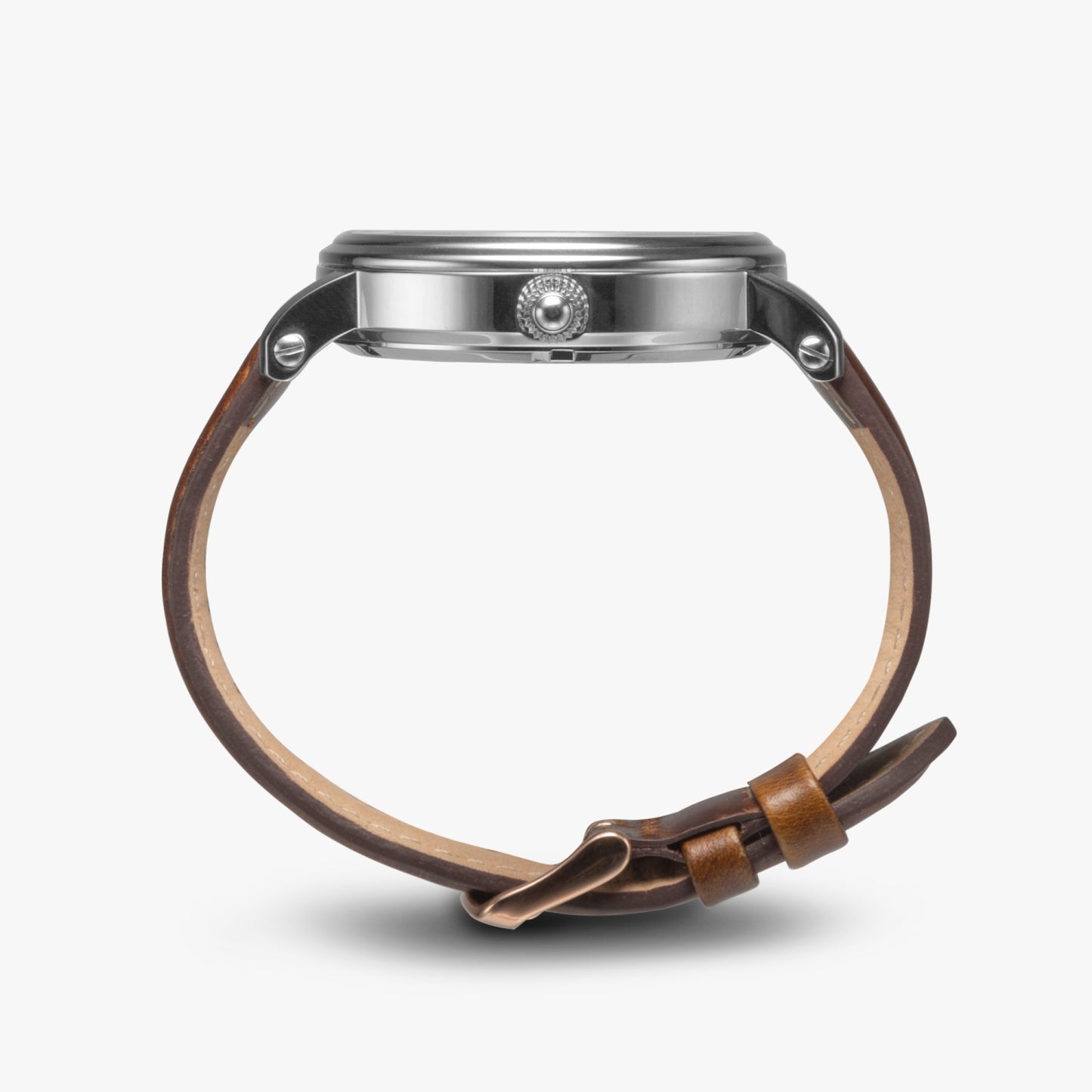 "The Rupp - Silver" - The Committee of 101 Leather Strap Automatic Watch