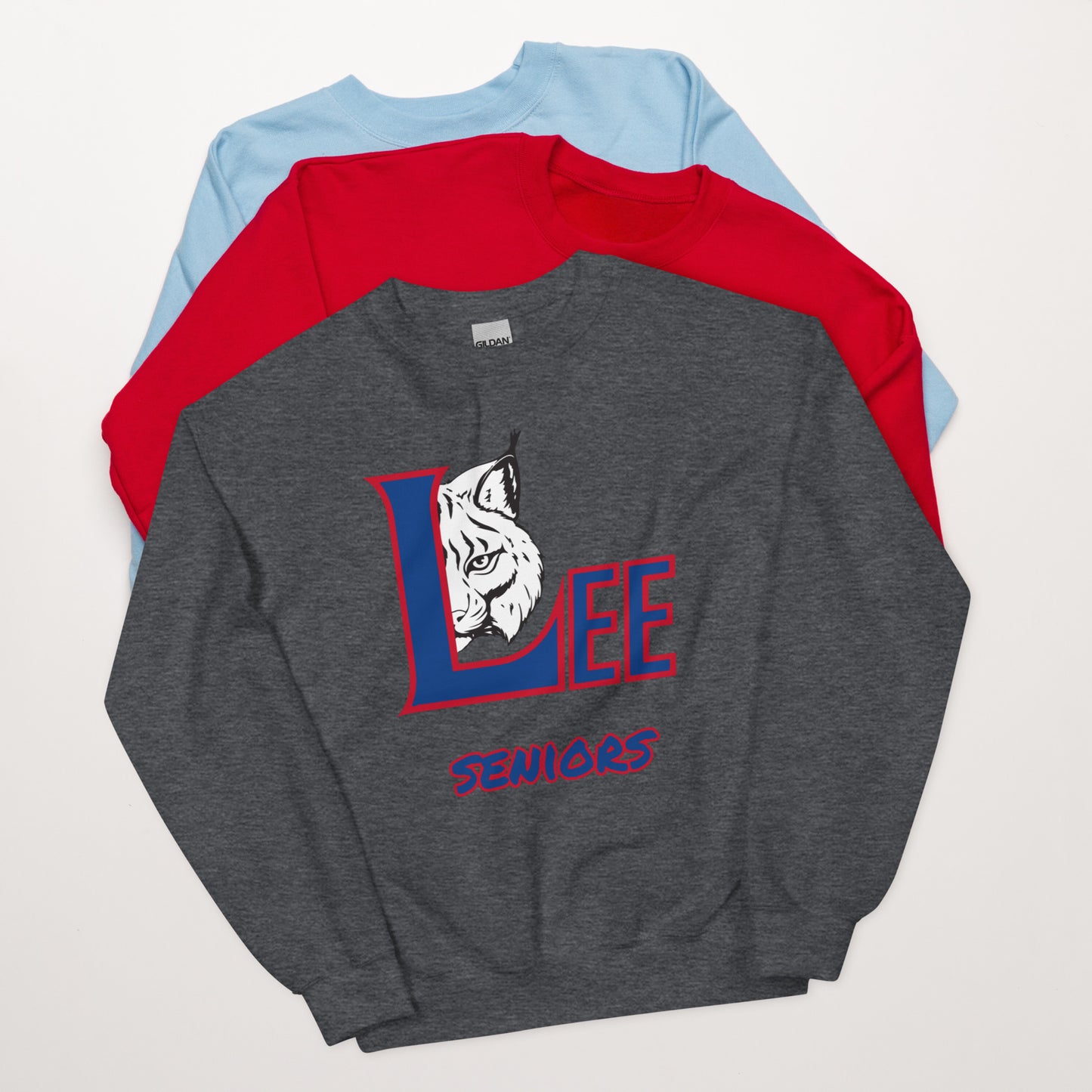 Personalized Crewneck Sweatshirt - Lee County High School - Big Logo
