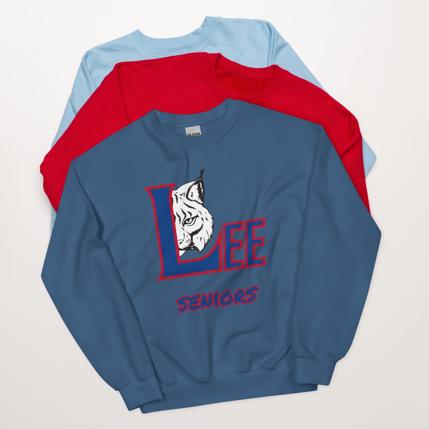 Personalized Crewneck Sweatshirt - Lee County High School - Big Logo