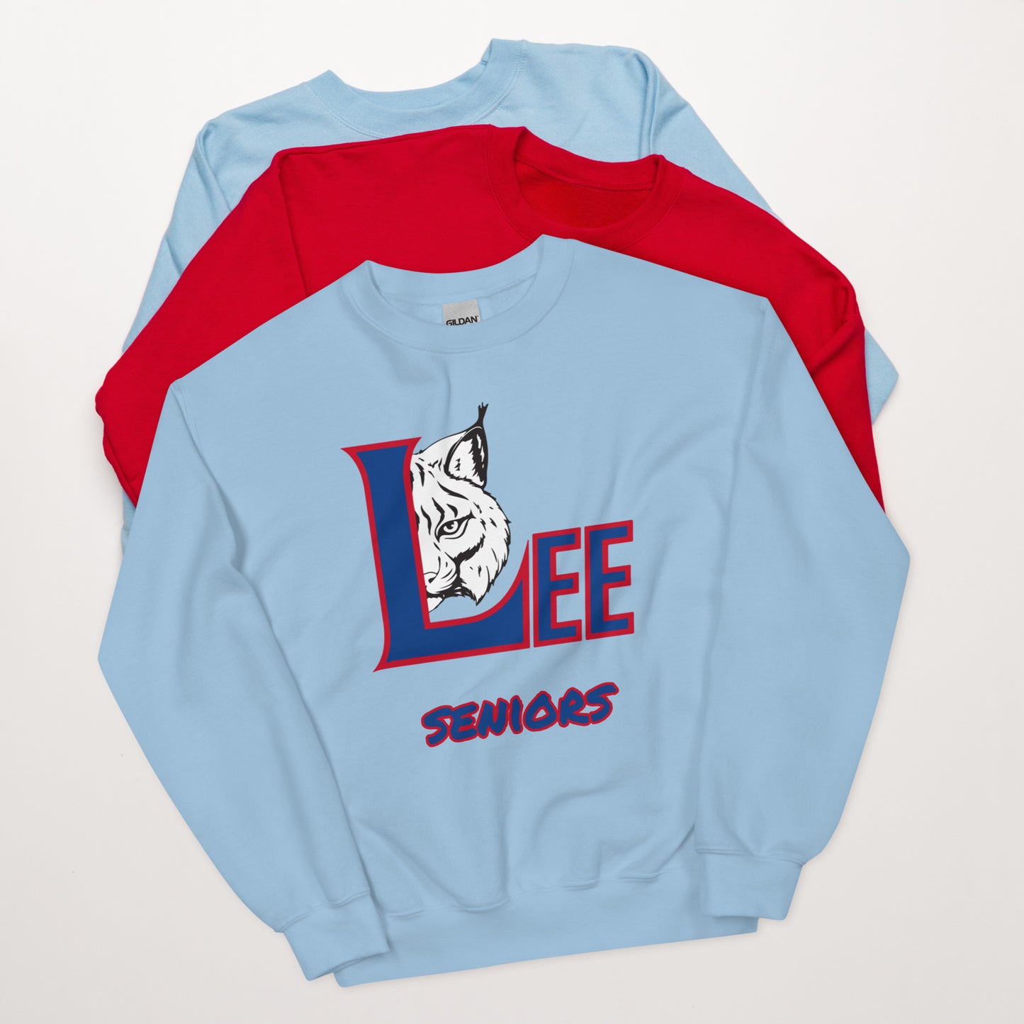 Personalized Crewneck Sweatshirt - Lee County High School - Big Logo
