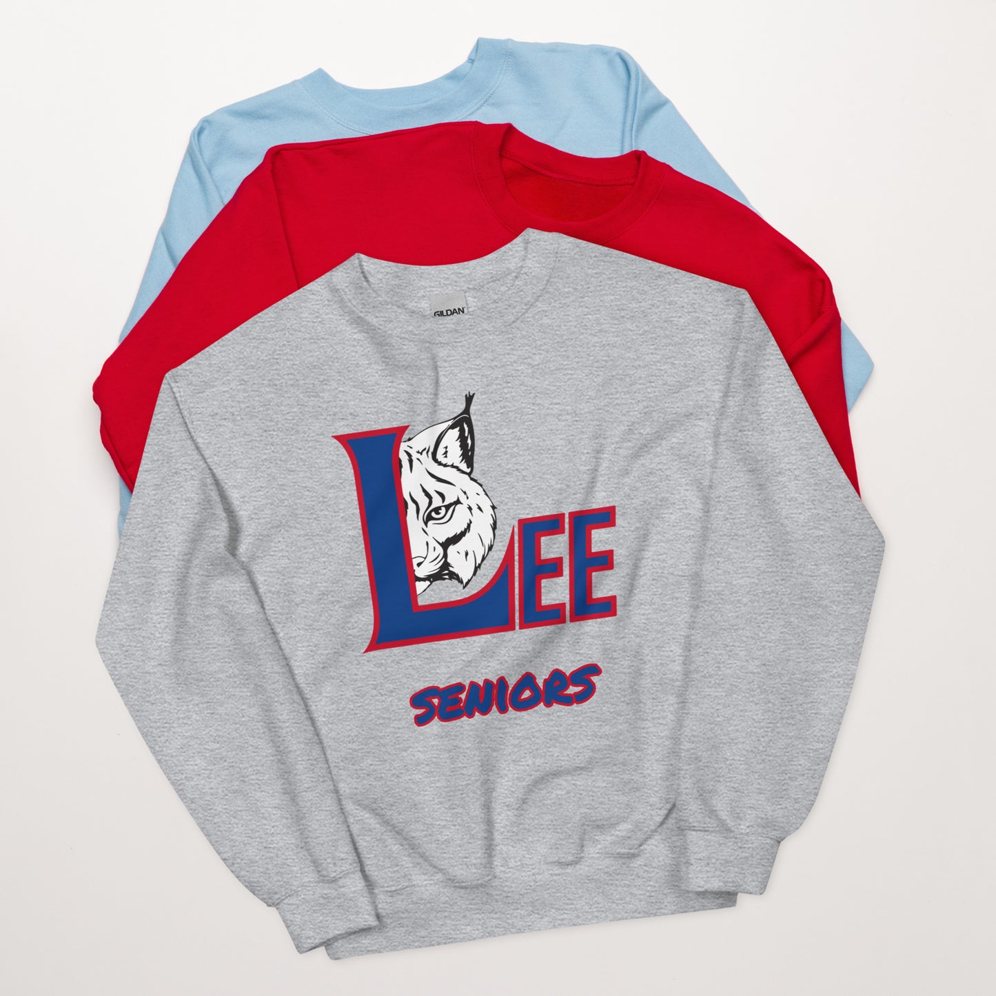 Personalized Crewneck Sweatshirt - Lee County High School - Big Logo
