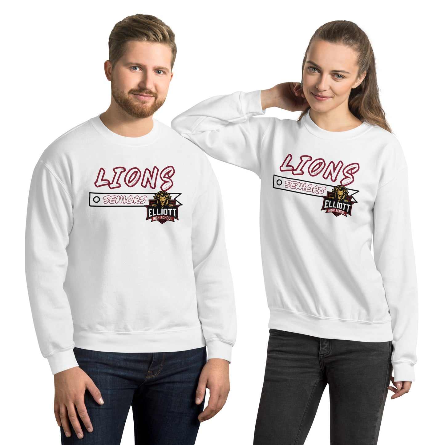 Personalized Crewneck Sweatshirt - Elliott County High School - Classic Logo