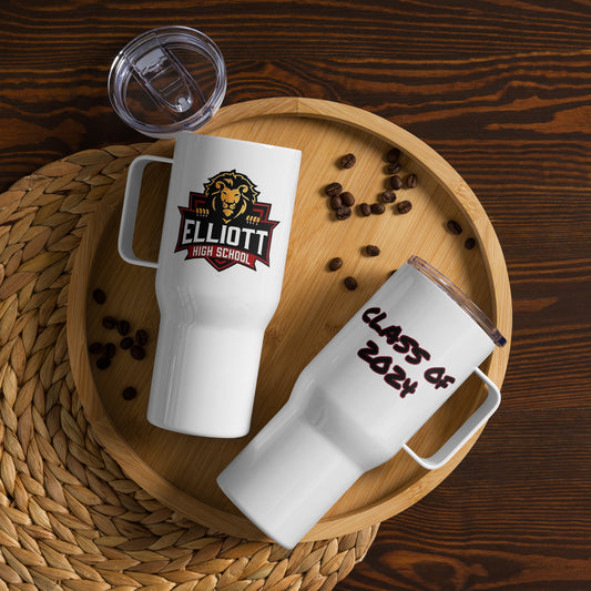 Personalized Travel mug with a handle - Elliott County High School