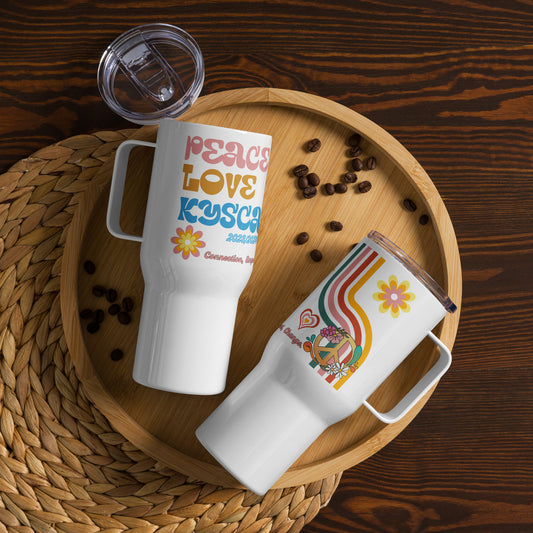 Peace, Love, KYSCA Travel mug with a handle