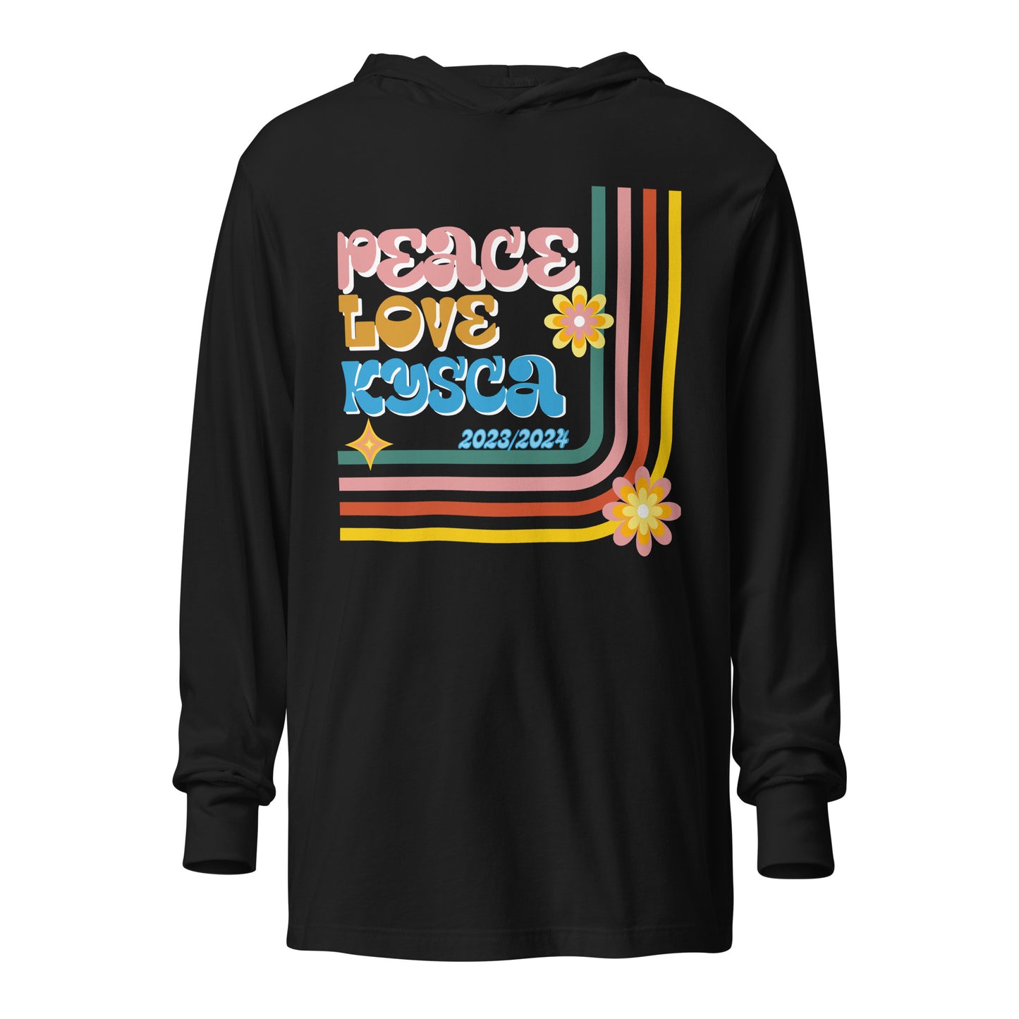 Peace, Love, KYSCA Hooded long-sleeve tee