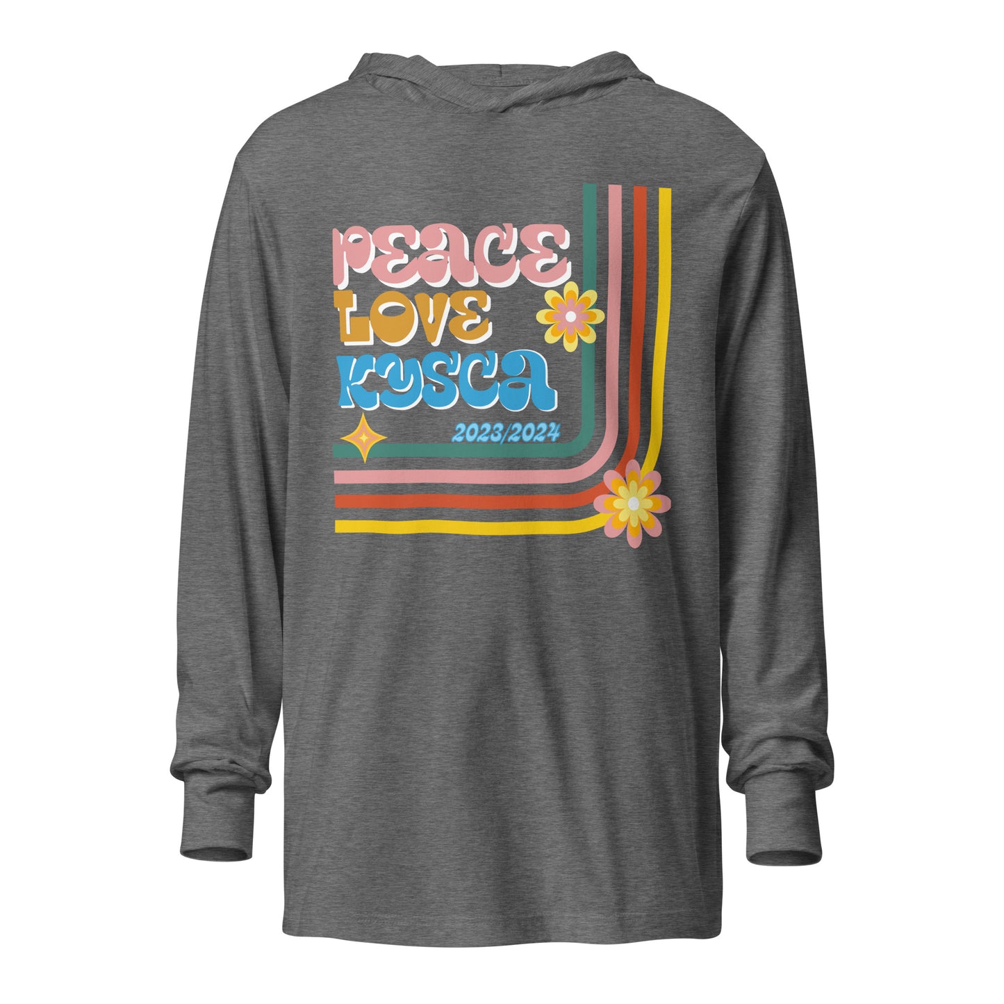 Peace, Love, KYSCA Hooded long-sleeve tee