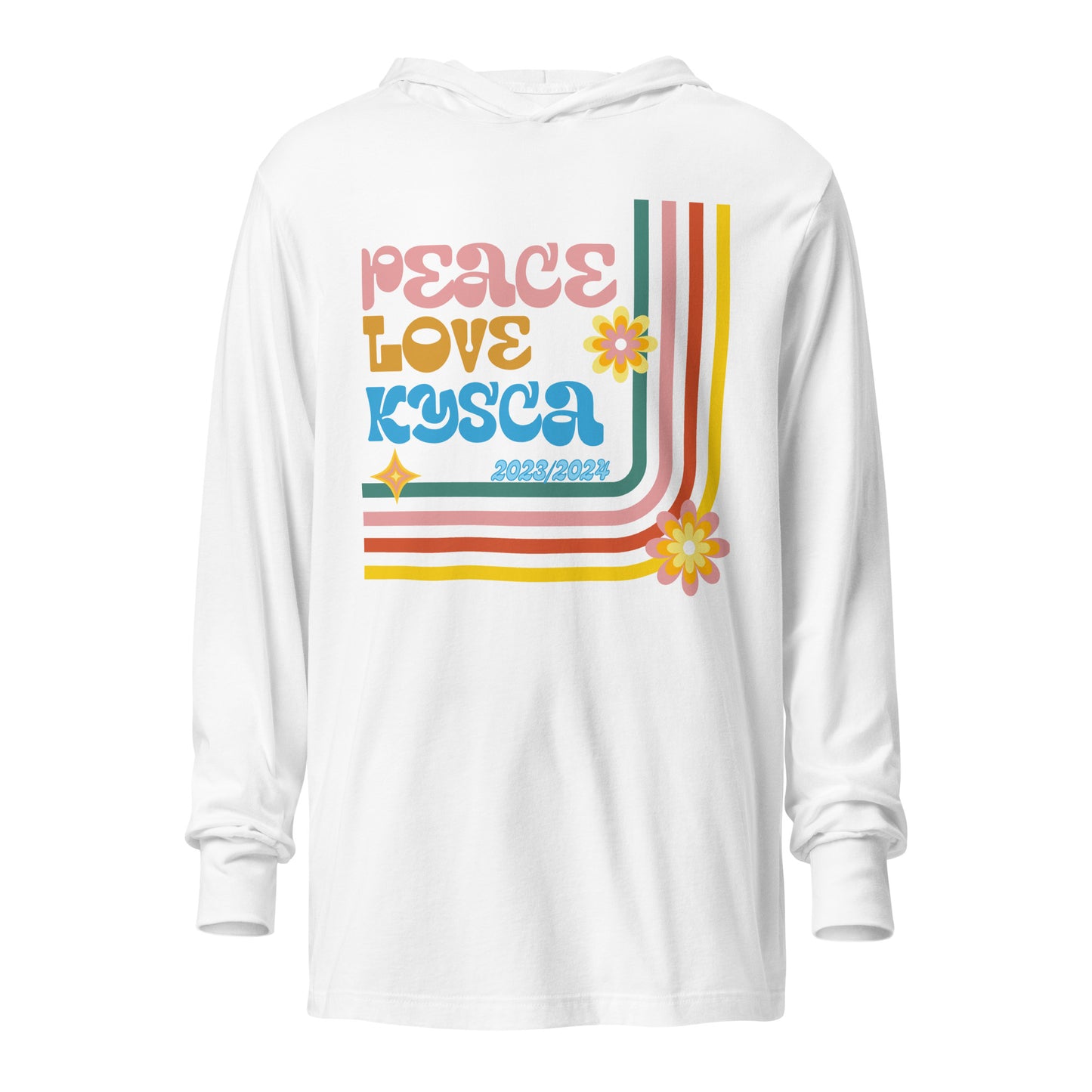 Peace, Love, KYSCA Hooded long-sleeve tee